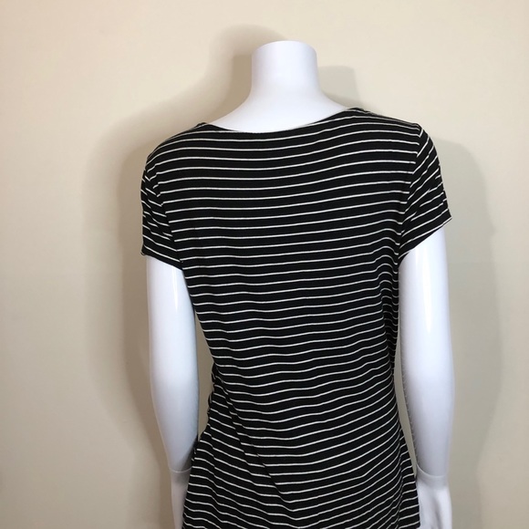 WHBM Short Sleeve Black and White Top L - Picture 2 of 5